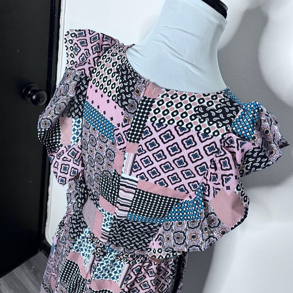 NWOT Mix Pattern Block Print Summer Dress Sz S - Picture 5 of 13
